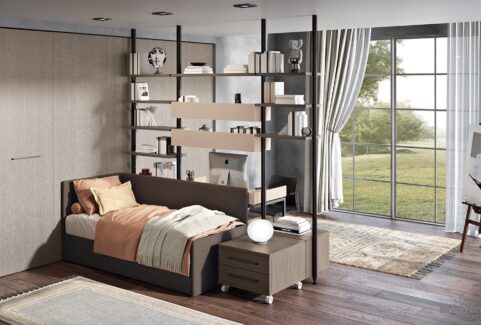 Composizione 121 – Cameretta nicchia armadi cabina cubo libreria by Ferrimobili