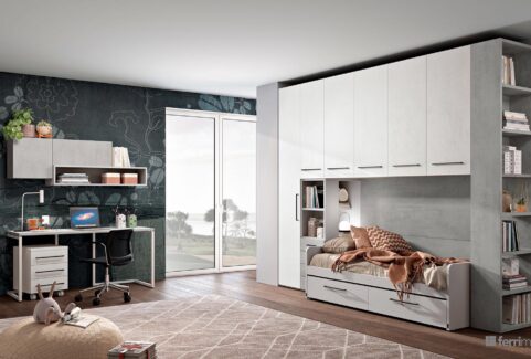 Composizione 135 – Cameretta ponte divano letto by Ferrimobili