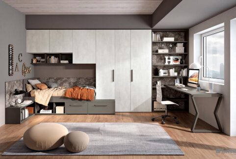 Composizione 134 – Cameretta ponte sospeso by Ferrimobili