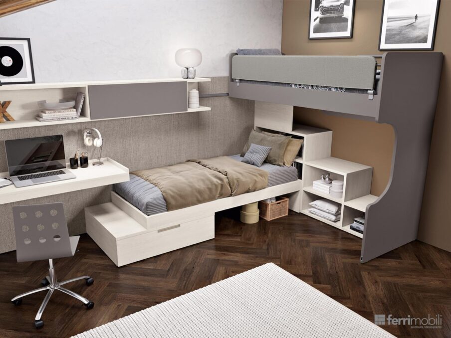 centro-delle-camerette-Cameretta-mansarda-travi-doppio-letto-scorrevole-ferrimobili