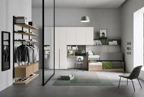 Start P22 – Cameretta a ponte con letto estraibile by Clever