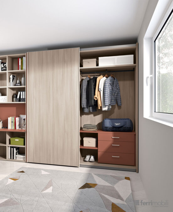 centro delle camerette - cameretta armadio scorrevole e scrivania ad angolo ferrimobili-2