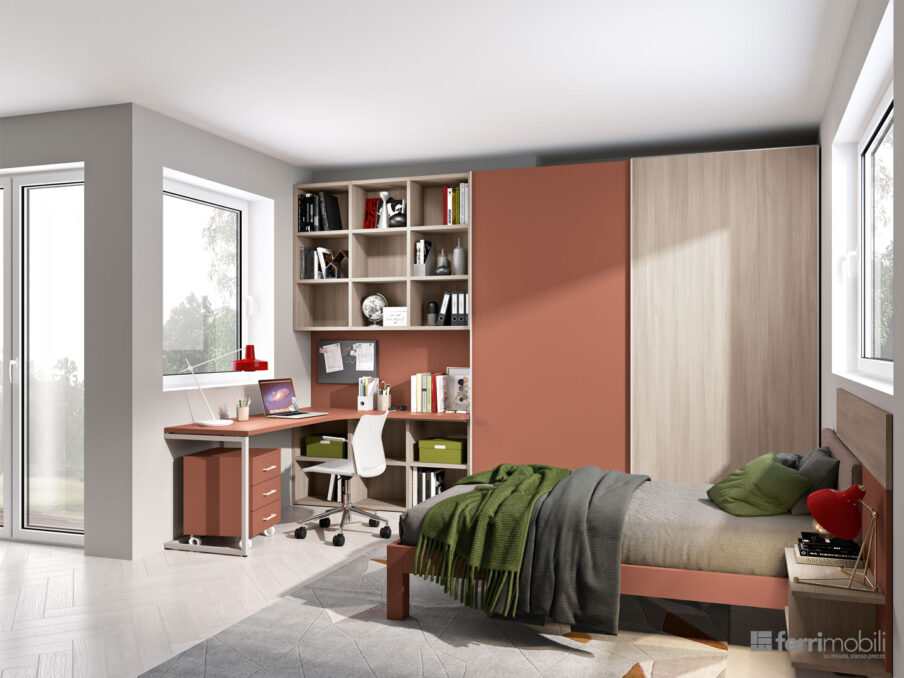 centro delle camerette - cameretta armadio scorrevole e scrivania ad angolo ferrimobili-3