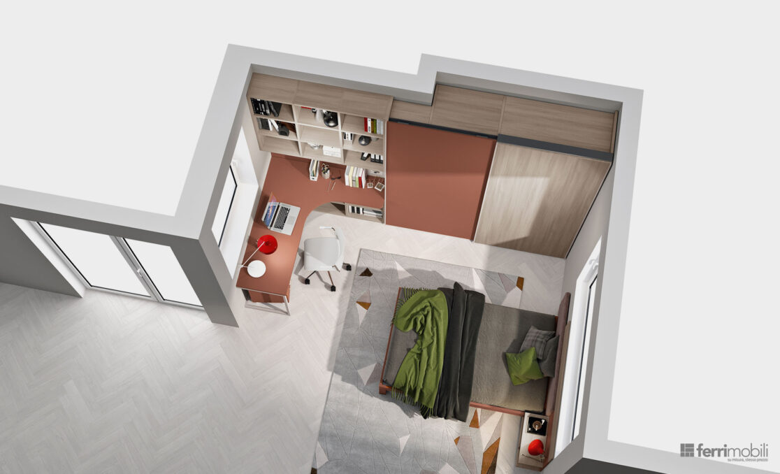 centro delle camerette - cameretta armadio scorrevole e scrivania ad angolo ferrimobili-5