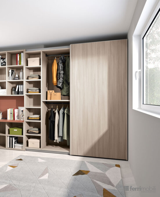 centro delle camerette - cameretta armadio scorrevole e scrivania ad angolo ferrimobili