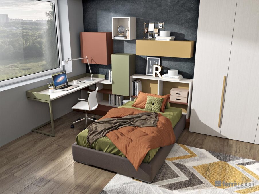 centro delle camerette - cameretta nicchia armadio soffietto letto imbottito ferrimobili-3