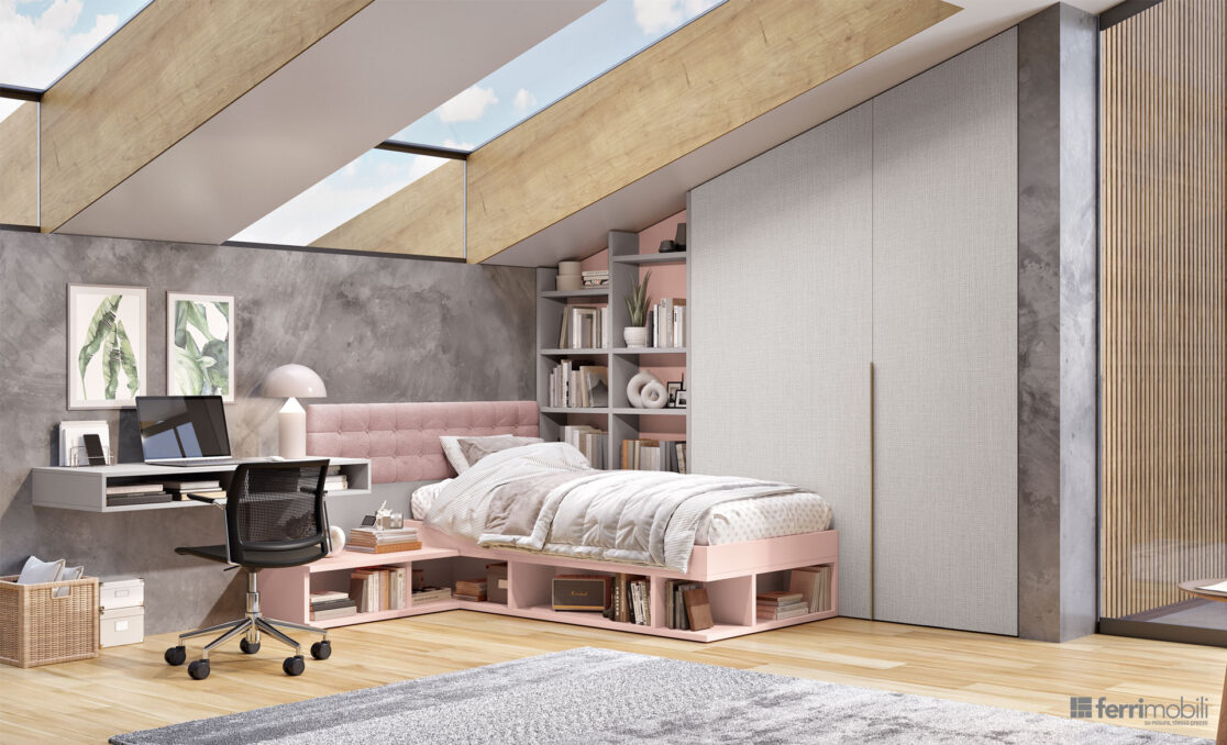 centro_delle_camerette_Cameretta con mansarda e letto-4