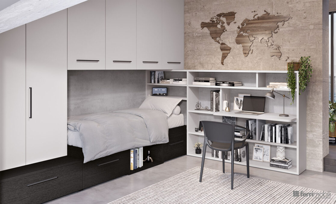 centro_delle_camerette_cameretta con doppia mansarda e ponte