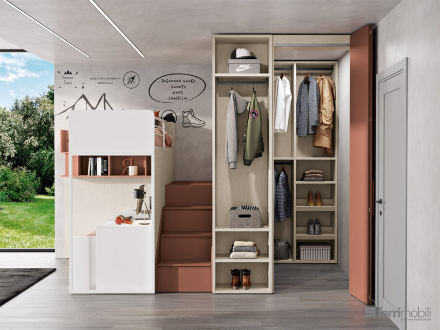 centro_delle_camerette_cameretta con stanza armadio e doppio letto estraibile con scrivania-4