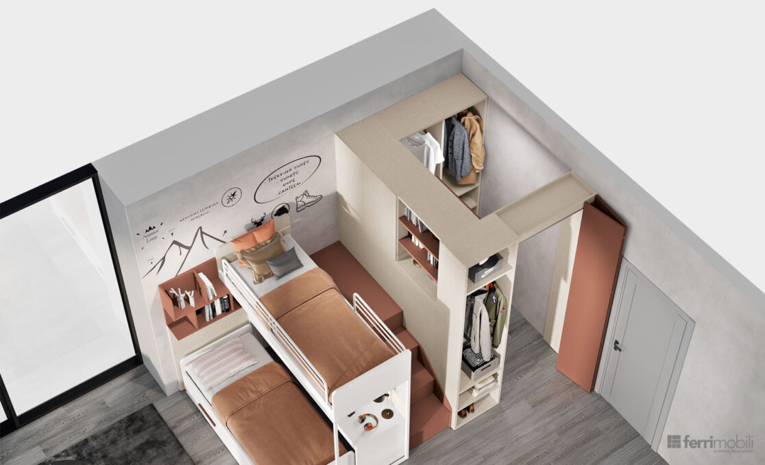 centro_delle_camerette_cameretta con stanza armadio e doppio letto estraibile con scrivania-6