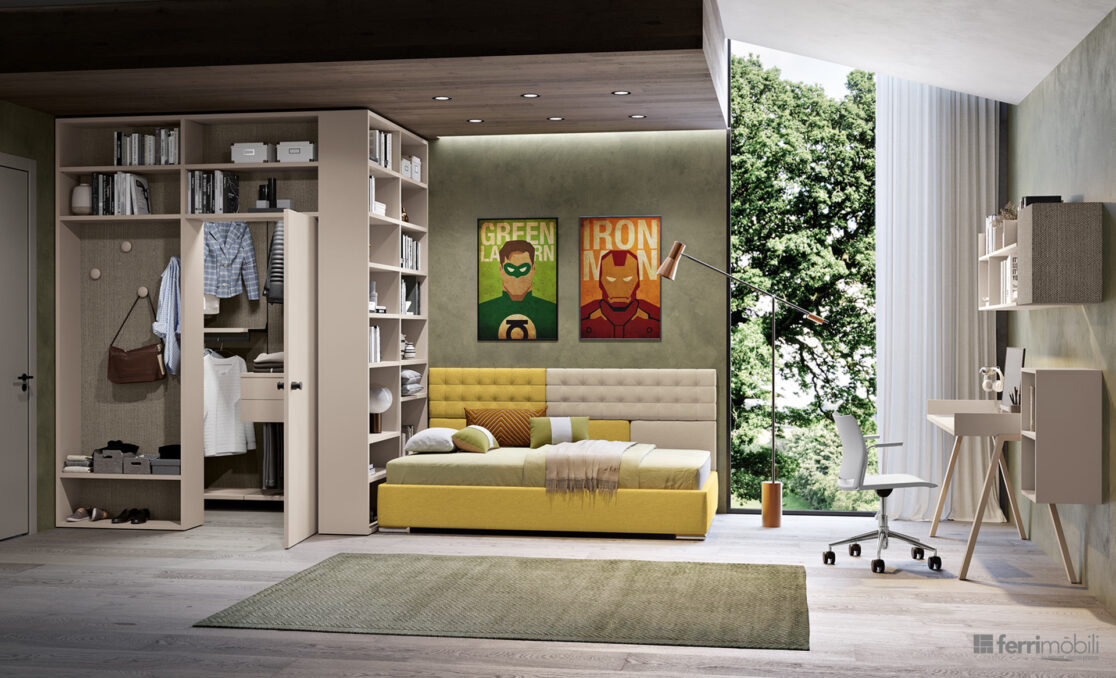 centro_delle_camerette_cameretta con stanza cabina e libreria by Ferrimobili