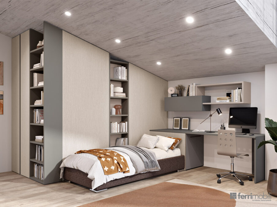centro_delle_camerette_cameretta con stanza con armadio e letto by Ferrimobili-2