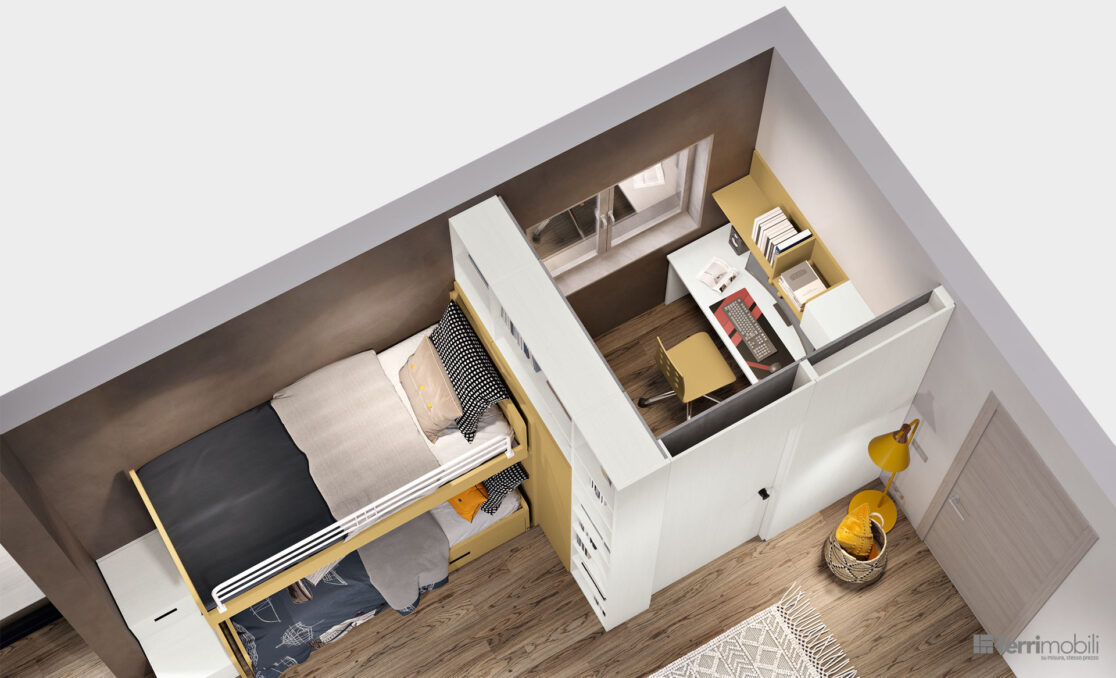 centro_delle_camerette_cameretta con stanza studio e doppio letto scorrevole-8