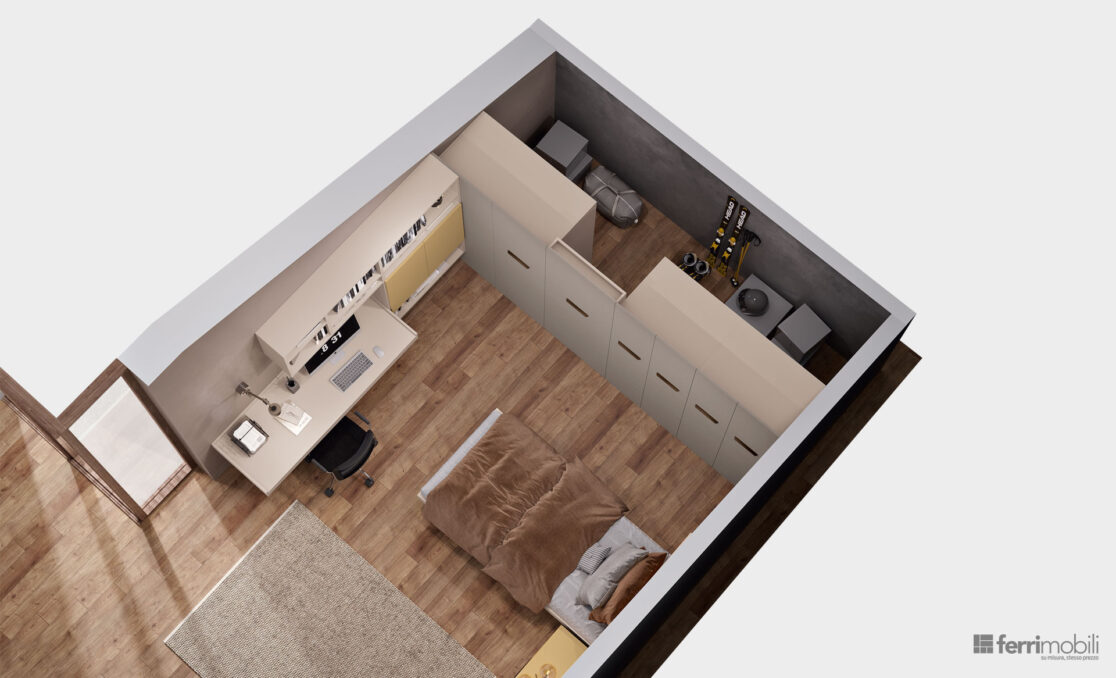 centro_delle_camerette_cameretta mansarda con ripostiglio e scrivania-5