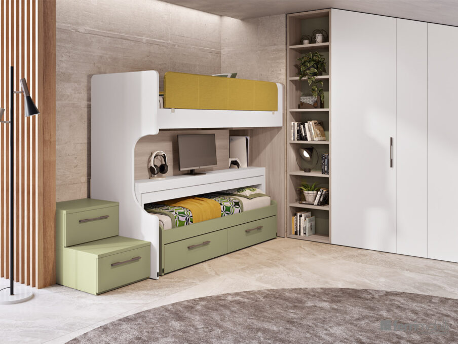 centro_delle_camerette_cameretta mansarda letto scorrevole con scrivania-2