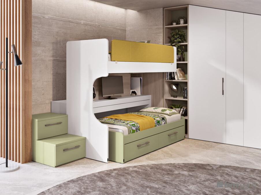 centro_delle_camerette_cameretta mansarda letto scorrevole con scrivania-3