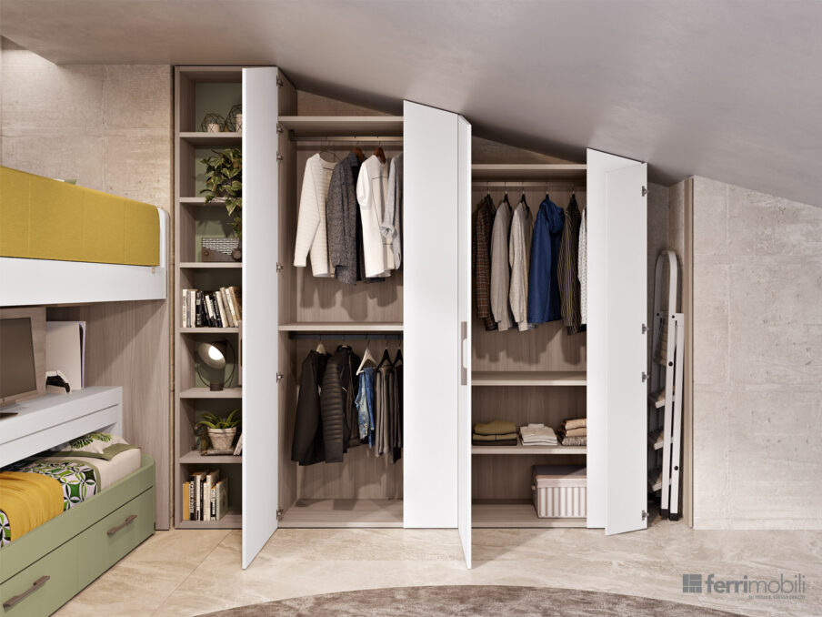 centro_delle_camerette_cameretta mansarda letto scorrevole con scrivania-4