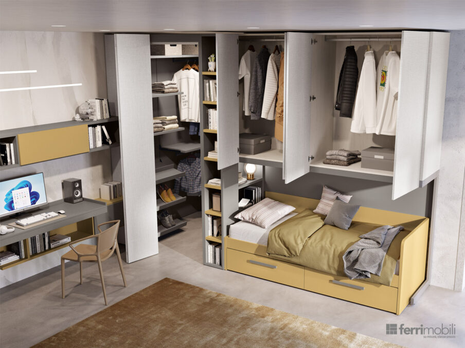 centro_delle_camerette_cameretta nicchia con ponte e scrivania by ferrimobili